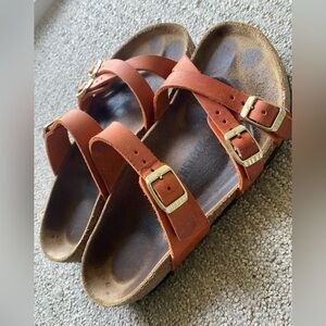 Birkenstock Franca Oiled Leather Burnt Orange 38 7 - 7.5 regular wide original